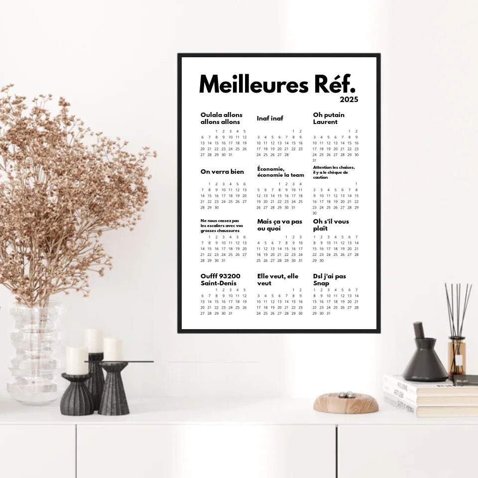 Affiche Personnalisée Calendrier Des Meilleures Réf