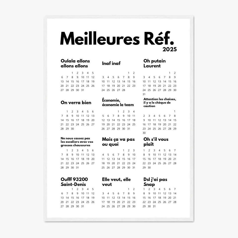 Affiche Personnalisée Calendrier Des Meilleures Réf