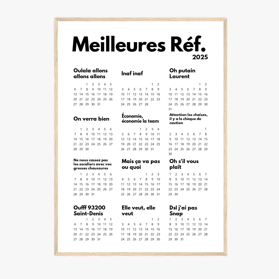 Affiche Personnalisée Calendrier Des Meilleures Réf