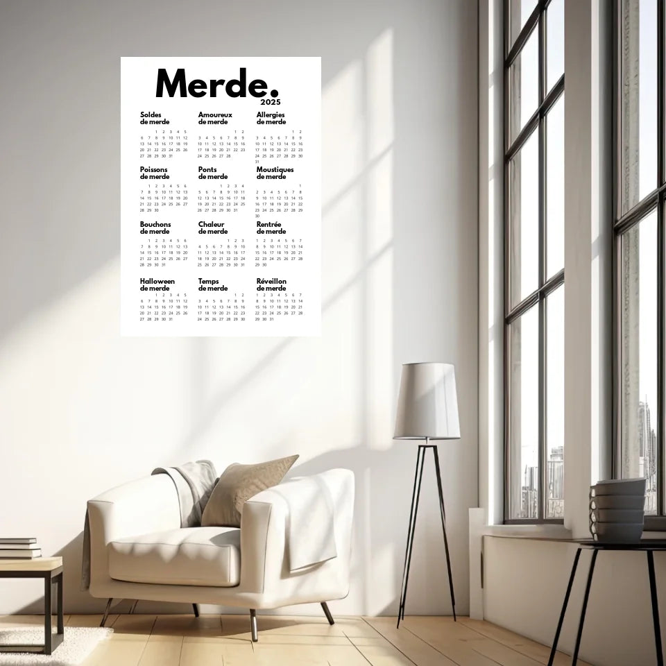 Affiche Personnalisée Calendrier Merde