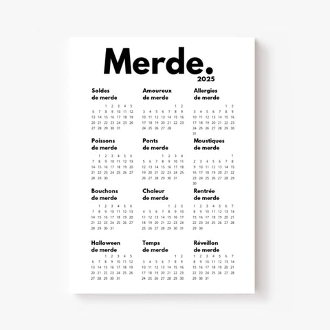 Affiche Personnalisée Calendrier Merde