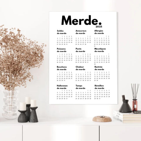 Affiche Personnalisée Calendrier Merde