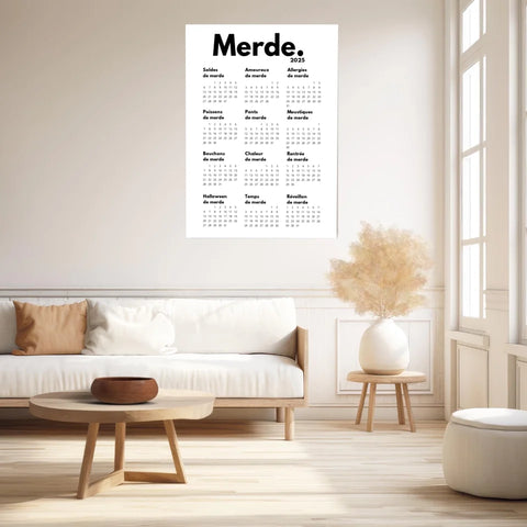 Affiche Personnalisée Calendrier Merde