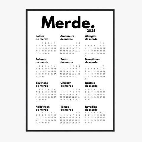 Affiche Personnalisée Calendrier Merde