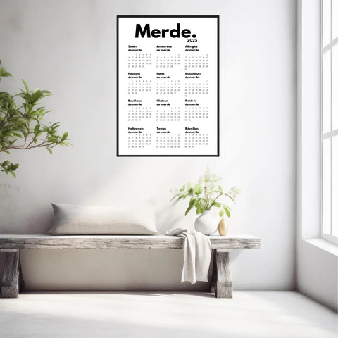 Affiche Personnalisée Calendrier Merde