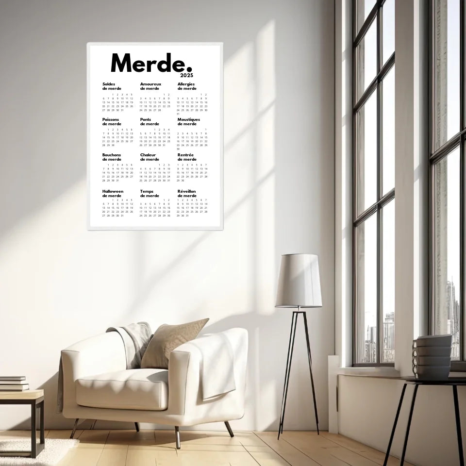 Affiche Personnalisée Calendrier Merde