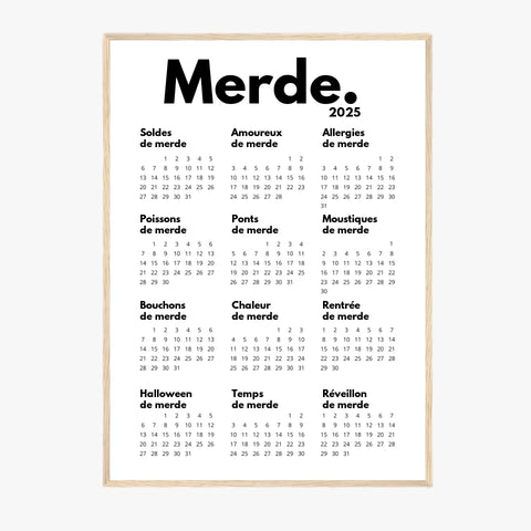 Affiche Personnalisée Calendrier Merde