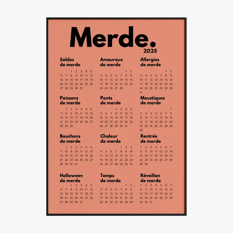 Affiche Personnalisée Calendrier Merde