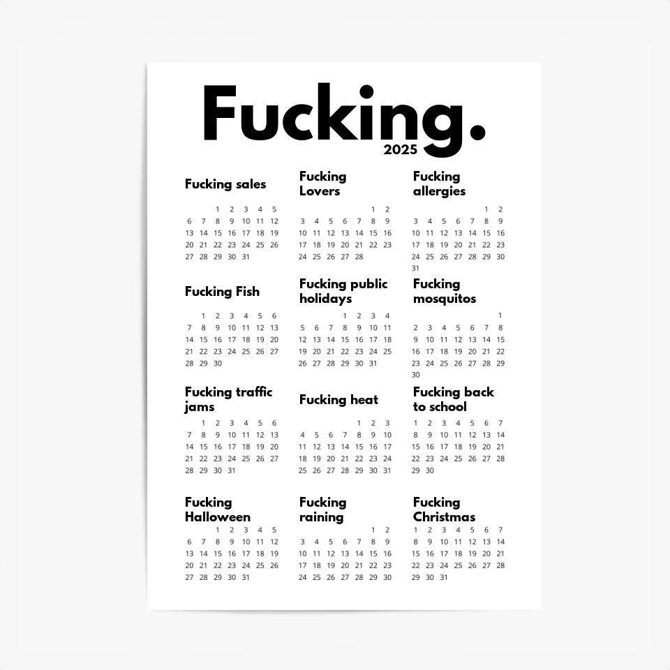 Affiche Personnalisée Calendrier The Fucking