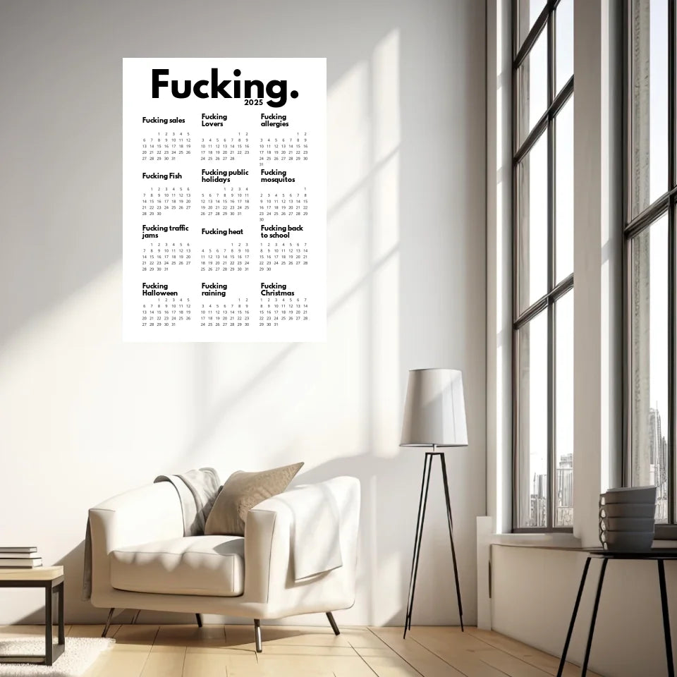 Affiche Personnalisée Calendrier The Fucking