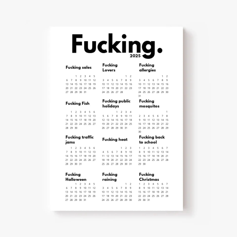 Affiche Personnalisée Calendrier The Fucking