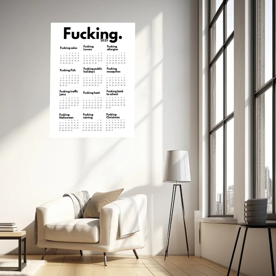 Affiche Personnalisée Calendrier The Fucking