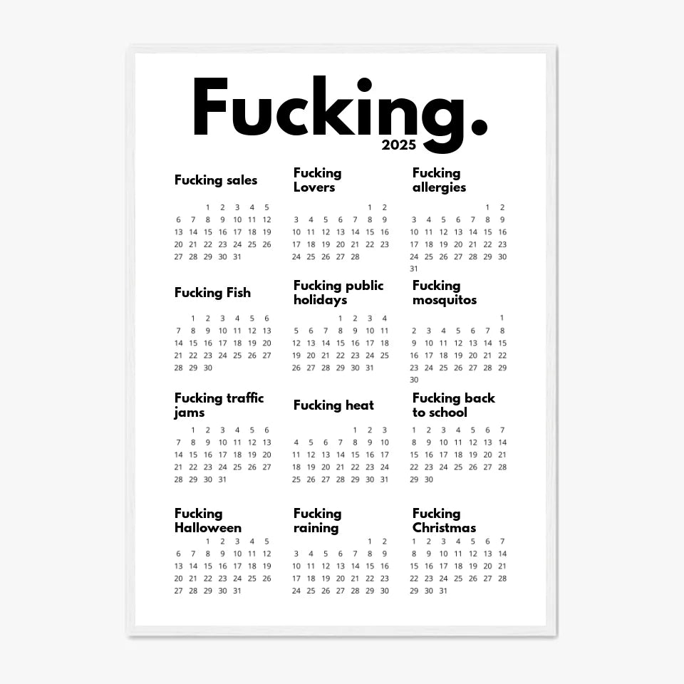 Affiche Personnalisée Calendrier The Fucking