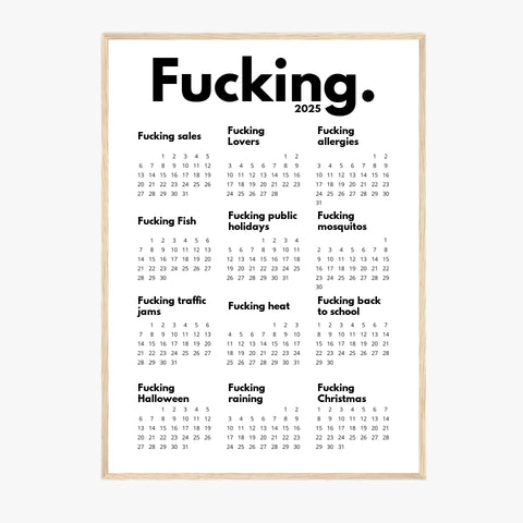 Affiche Personnalisée Calendrier The Fucking