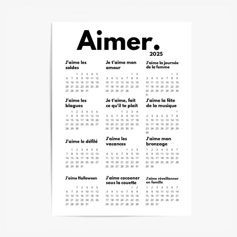 Affiche Personnalisée Calendrier Aimer