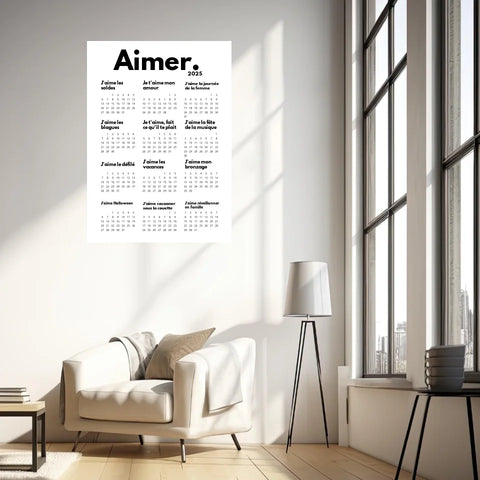 Affiche Personnalisée Calendrier Aimer