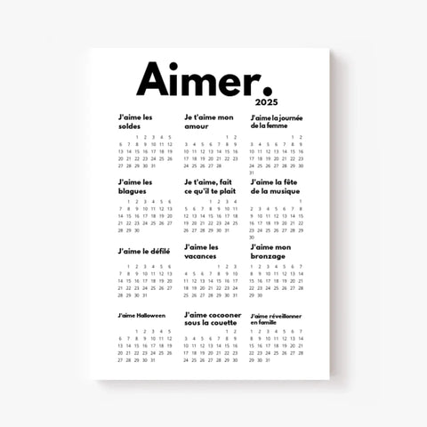 Affiche Personnalisée Calendrier Aimer