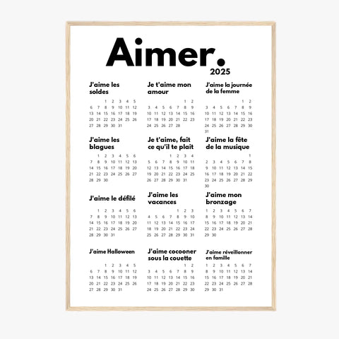 Affiche Personnalisée Calendrier Aimer