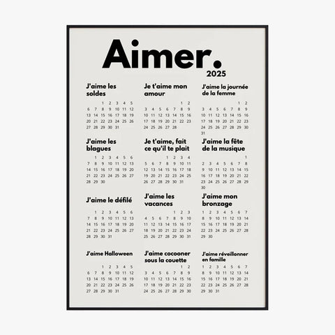 Affiche Personnalisée Calendrier Aimer