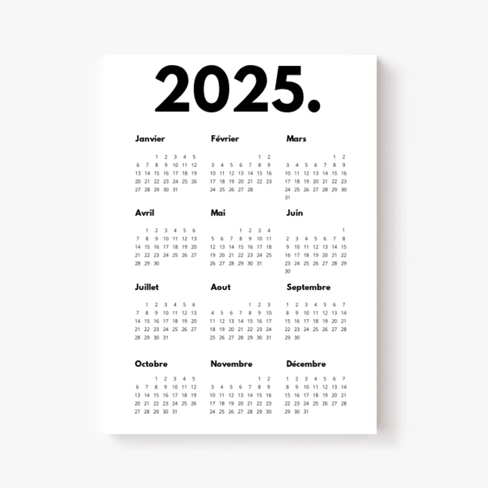 Affiche Personnalisée Calendrier 2025