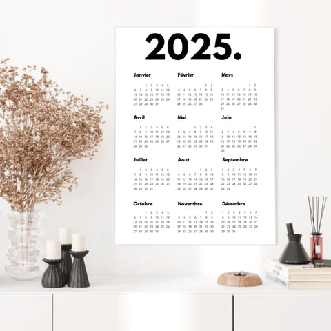 Affiche Personnalisée Calendrier 2025