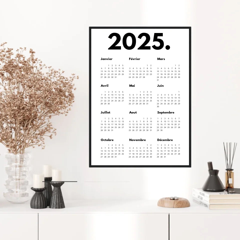 Affiche Personnalisée Calendrier 2025