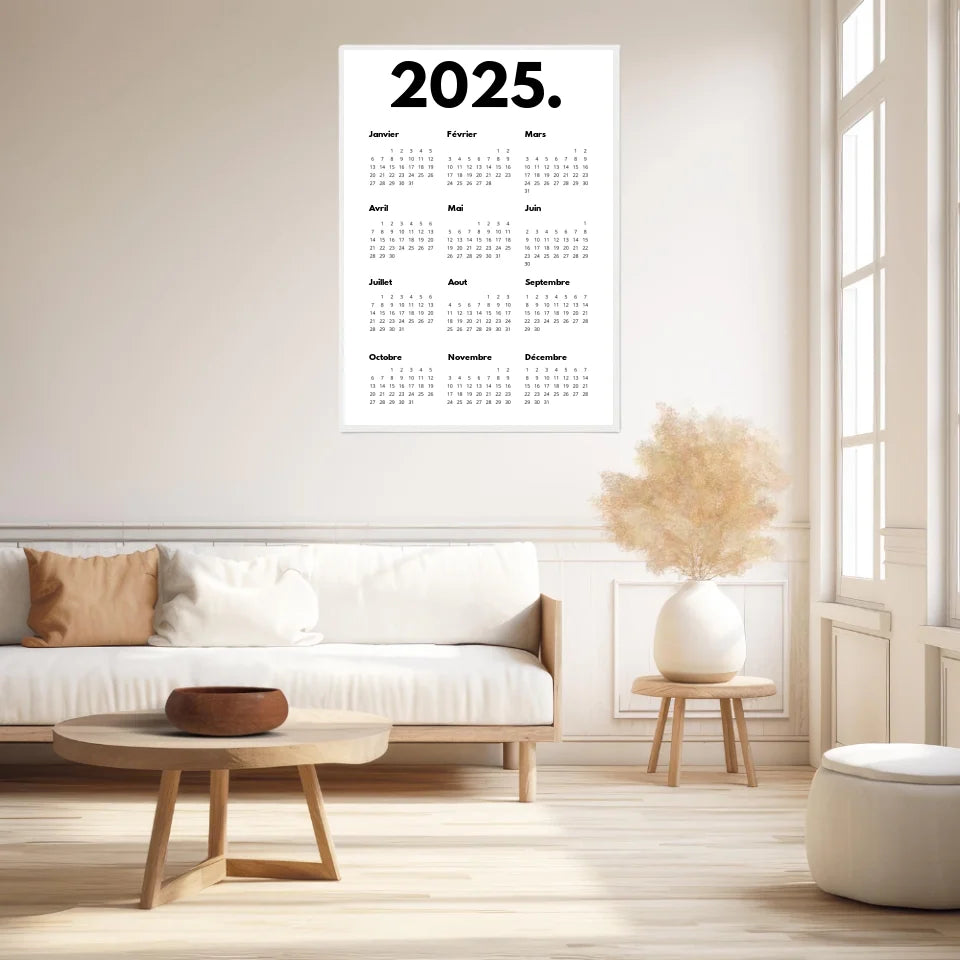 Affiche Personnalisée Calendrier 2025