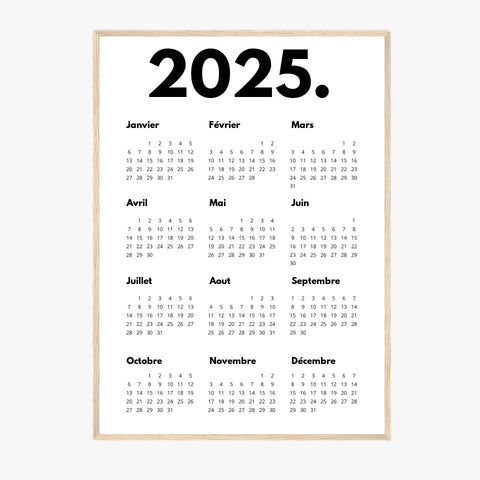 Affiche Personnalisée Calendrier 2025