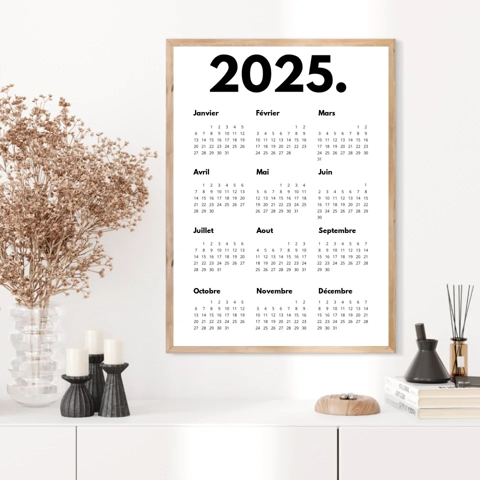 Affiche Personnalisée Calendrier 2025