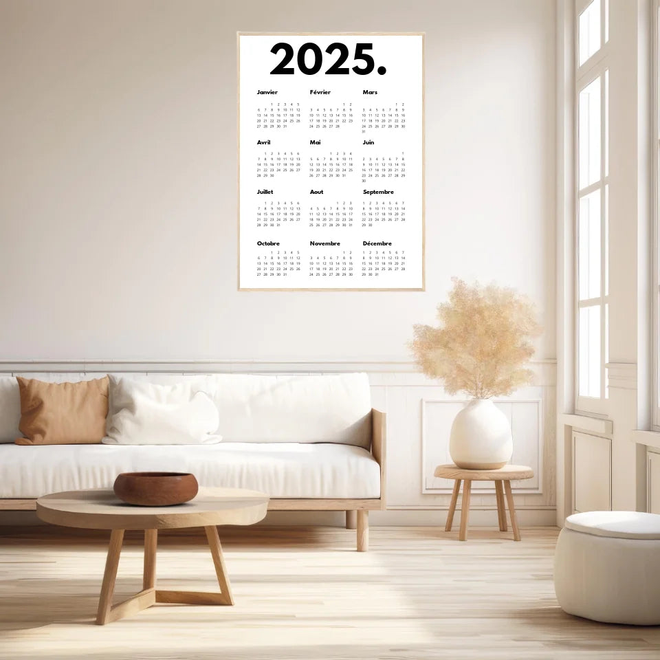 Affiche Personnalisée Calendrier 2025