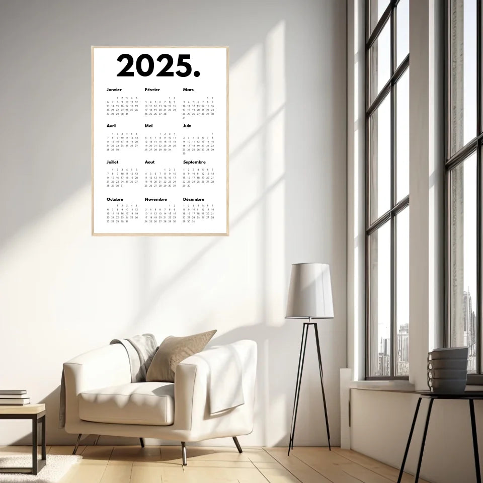 Affiche Personnalisée Calendrier 2025