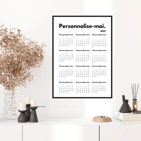 Affiche Calendrier Personnalisable 2025