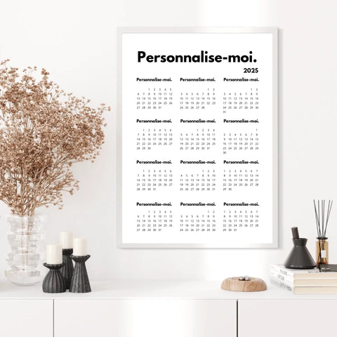 Affiche Calendrier Personnalisable 2025