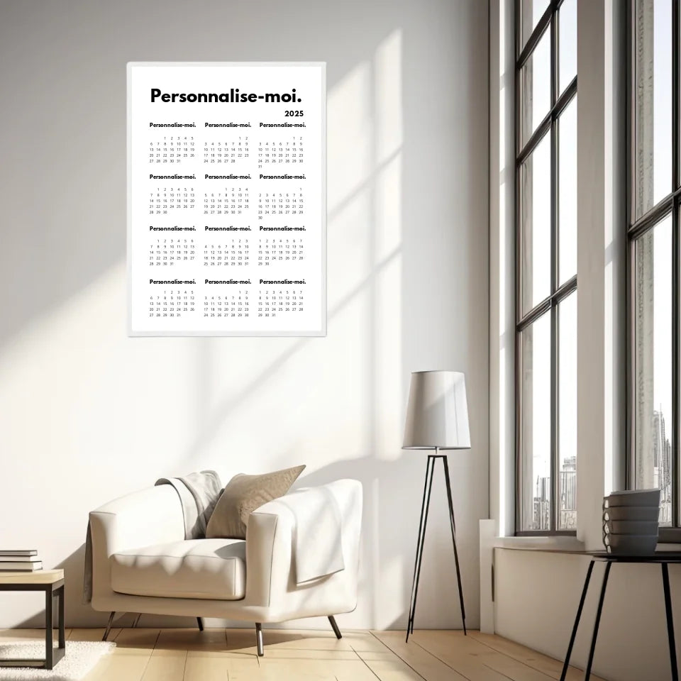 Affiche Calendrier Personnalisable 2025