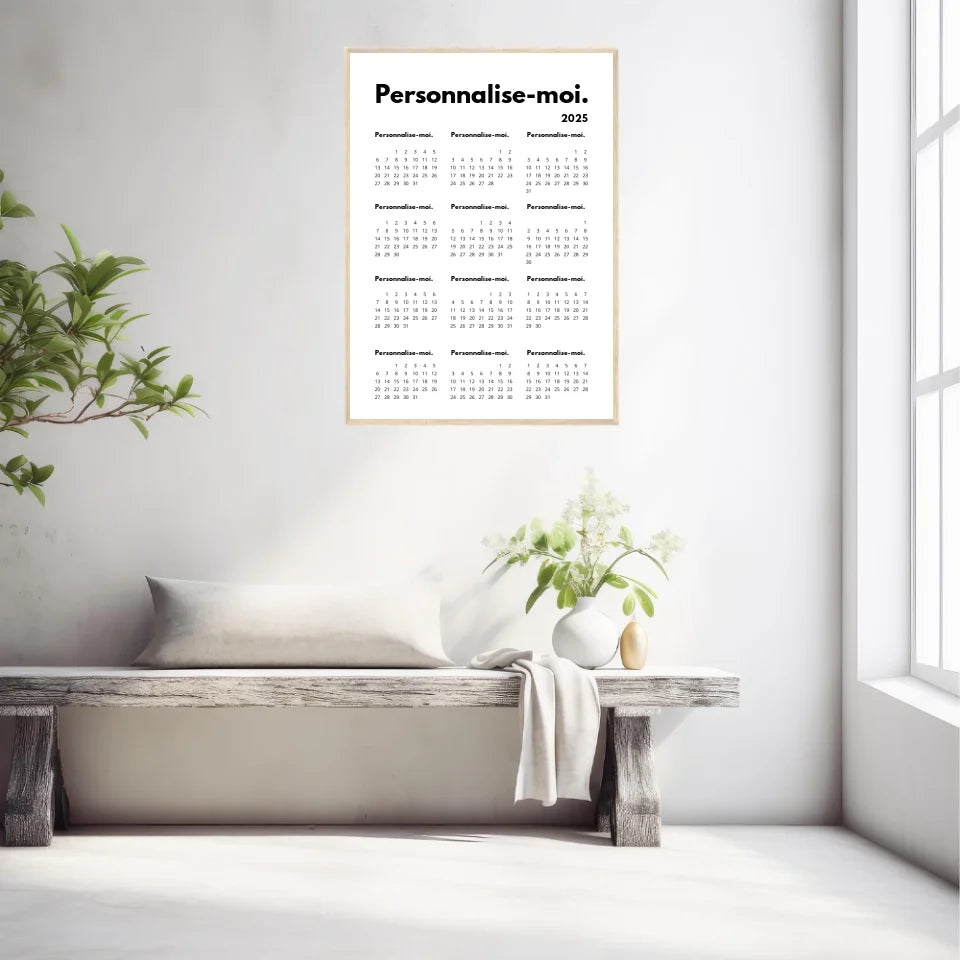 Affiche Calendrier Personnalisable 2025