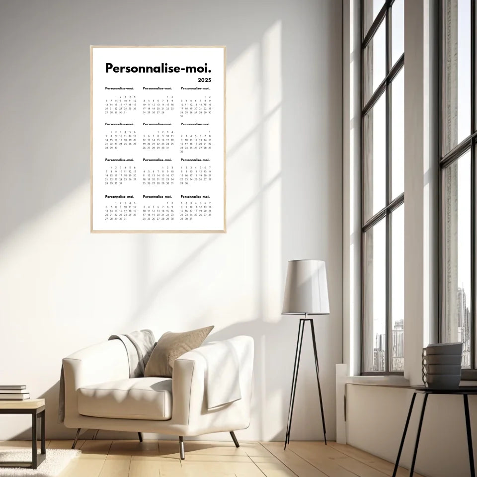 Affiche Calendrier Personnalisable 2025