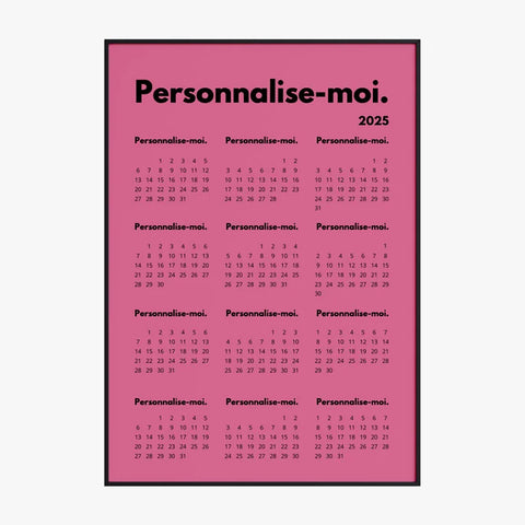 Affiche Calendrier Personnalisable 2025