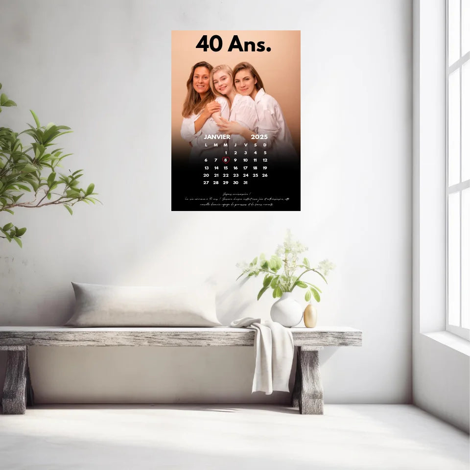 Affiche Personnalisée Calendrier Photo Anniversaire