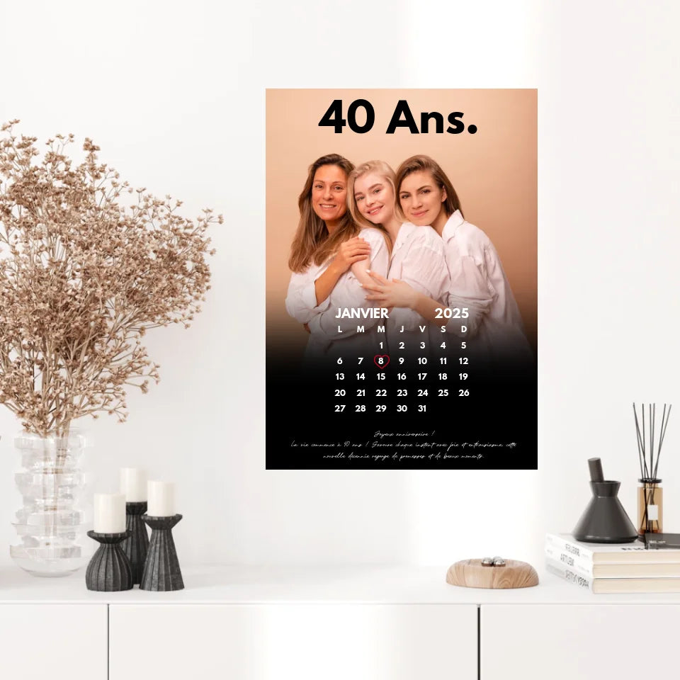 Affiche Personnalisée Calendrier Photo Anniversaire