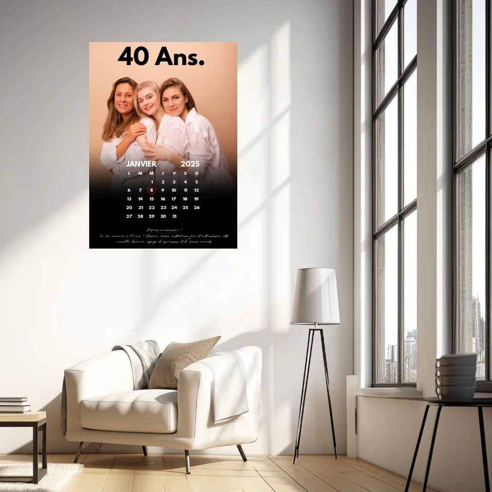 Affiche Personnalisée Calendrier Photo Anniversaire