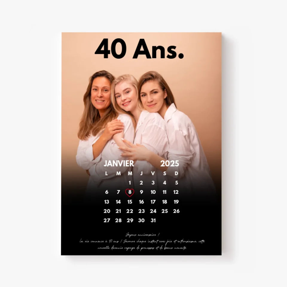 Affiche Personnalisée Calendrier Photo Anniversaire