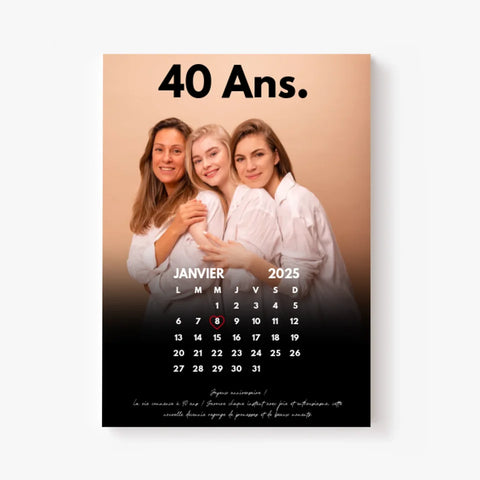 Affiche Personnalisée Calendrier Photo Anniversaire