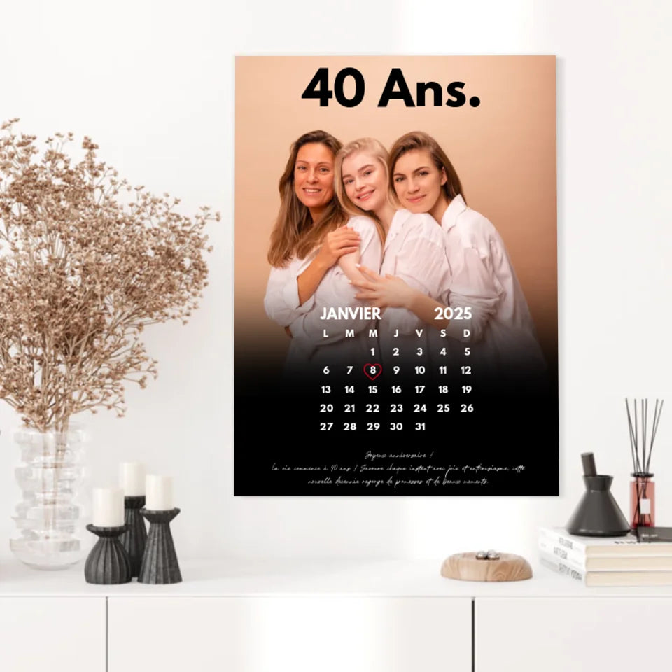 Affiche Personnalisée Calendrier Photo Anniversaire