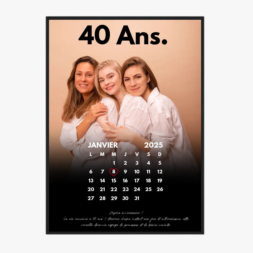 Affiche Personnalisée Calendrier Photo Anniversaire