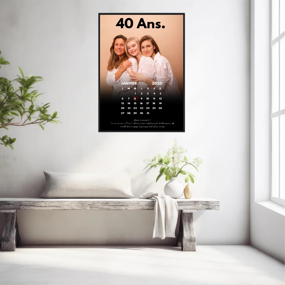 Affiche Personnalisée Calendrier Photo Anniversaire