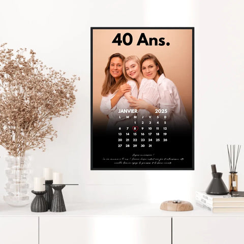 Affiche Personnalisée Calendrier Photo Anniversaire