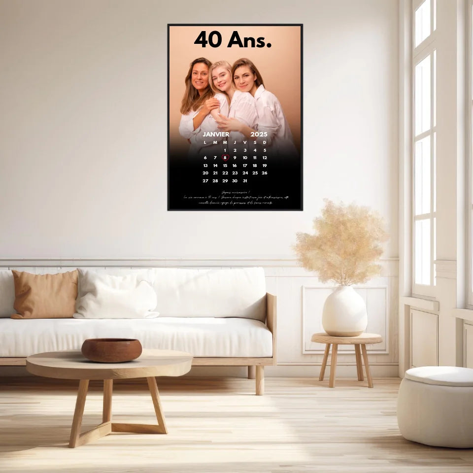 Affiche Personnalisée Calendrier Photo Anniversaire