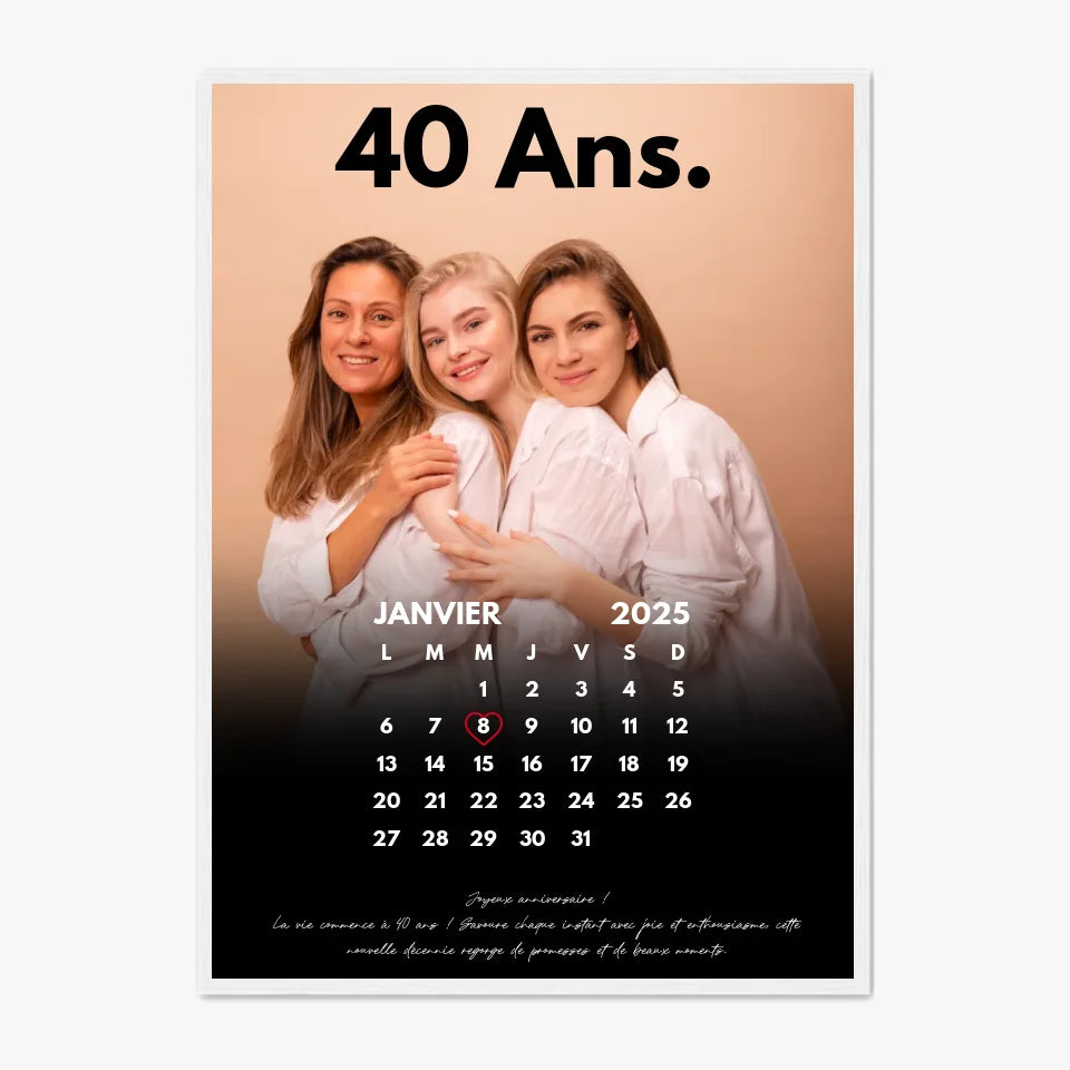 Affiche Personnalisée Calendrier Photo Anniversaire