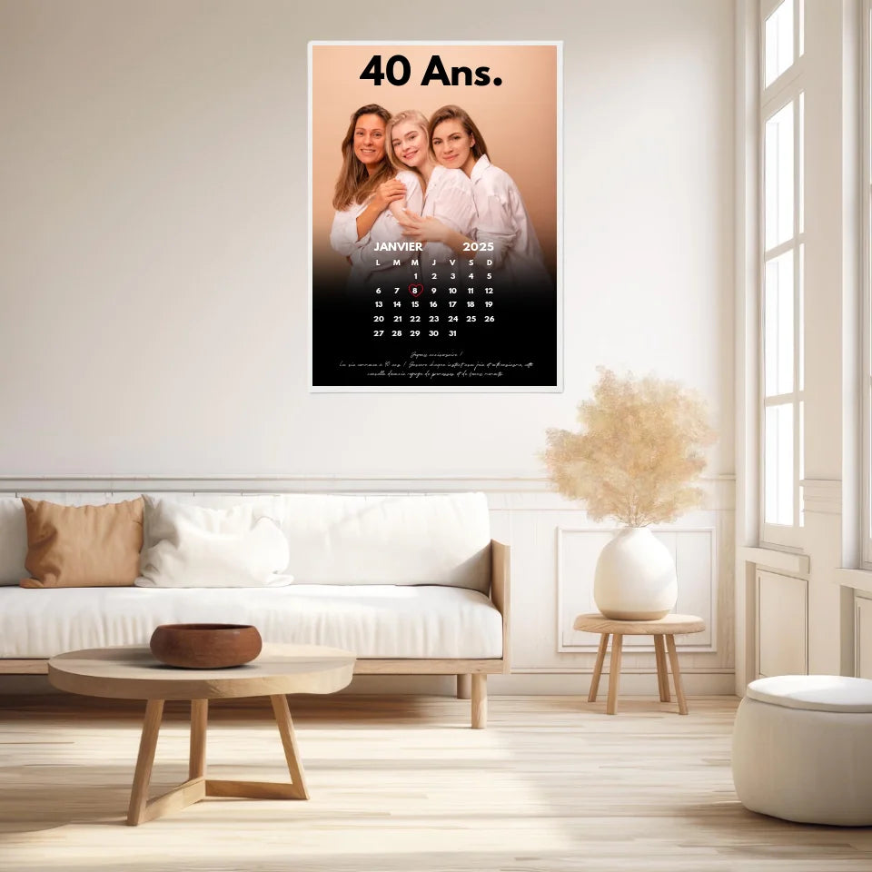 Affiche Personnalisée Calendrier Photo Anniversaire