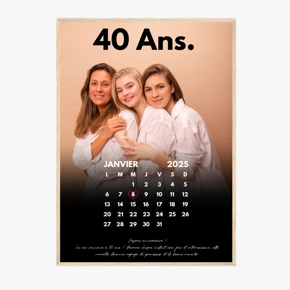 Affiche Personnalisée Calendrier Photo Anniversaire